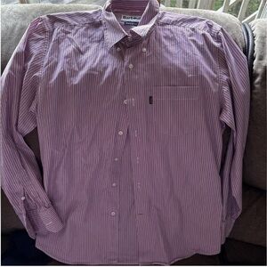Barbour Button Down Shirt Regular Fit Mens Medium Long Sleeve Red/blue Stripes
